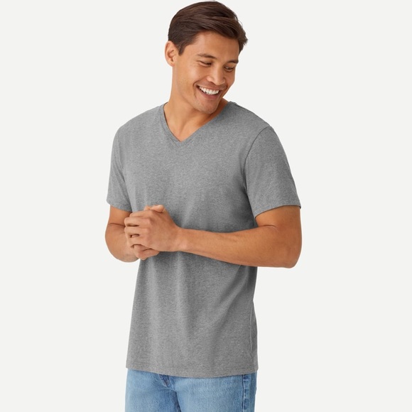 Bombas Other - Men’s Bombas Men's Pima Cotton V-Neck T-Shirt - Grey Heather - XL